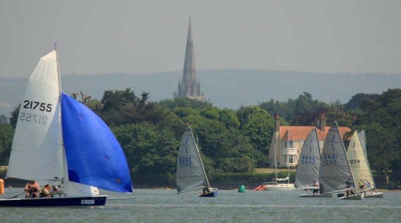 Dinghy race with Chichester Cathedral in the background (Chris Hatton)