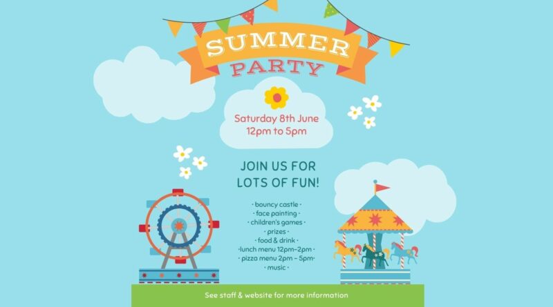 Summer Party – Saturday 8th June